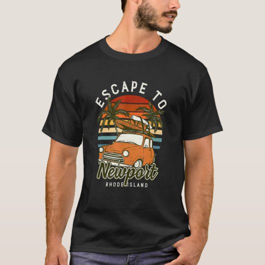Ontsnap naar Newport Beach Rhode Island Ocean Ri S T-shirt (Voorkant)