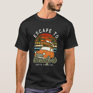 Ontsnappen aan Beaufort Beach South Carolina Ocean T-shirt