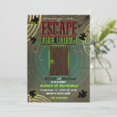 Ontsnappen aan de kamer Moord Mystery Dinner Party Kaart (Staand voorkant)