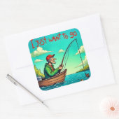 Ontsnappen aan de rust: de droom van een visser vierkante sticker (Envelop)