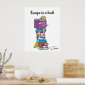 Ontsnappen aan een boeksprookje dat meisje kinder  poster (Keuken)