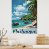 Ontsnappen aan het Paradijs: Martinique  Vakantie Poster (Keuken)