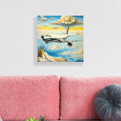Ontsnappen door de lucht: vliegtuigreizen canvas afdruk (Insitu (Woonkamer))