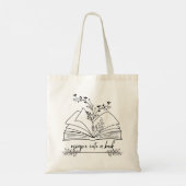Ontsnappen in een boek canvas tas, geschenken voor tote bag (Achterkant)