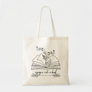 Ontsnappen in een boek canvas tas, geschenken voor tote bag