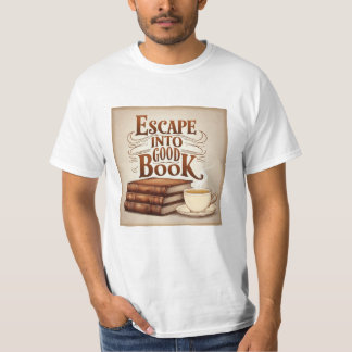 Ontsnappen in een goed boek t-shirt