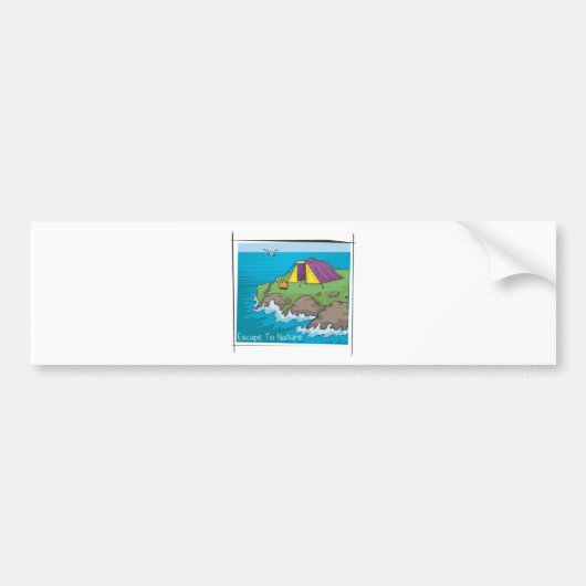 Ontsnappen naar de natuur bumpersticker (Voorkant)