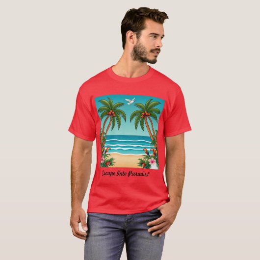 "Ontsnappen naar het paradijs" T-shirt (Voorkant volledig)