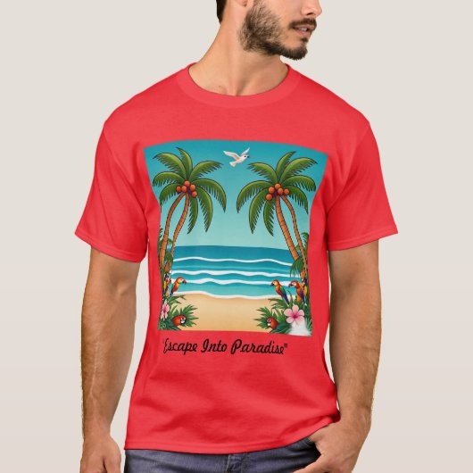 "Ontsnappen naar het paradijs" T-shirt (Voorkant)