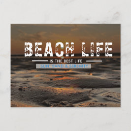 Ontsnappen. Ontspannen. Uitwaaien. Beach Life Trop Feestdagenkaart