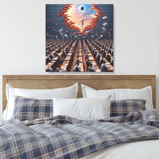 Ontsnappen uit de Matrix: Surrealistische Examenru Canvas Afdruk (Insitu (Slaapkamer))