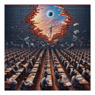 Ontsnappen uit de Matrix: Surrealistische Examenru Perfect Poster