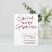 Ontsnappen uit de spreadsheets Funny Retirement Briefkaart (Staand voorkant)