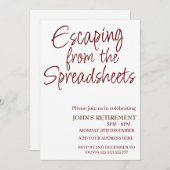 Ontsnappen uit de spreadsheets Funny Retirement Kaart (Voorkant / Achterkant)