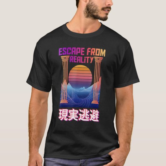 Ontsnappen van Reality Vaporwave Cloiling T-shirt (Voorkant)