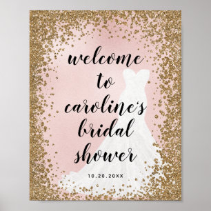 Ontsnappend Glitter Bride Dress Vrijgezellenfeest  Poster