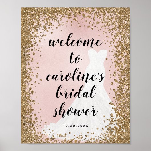 Ontsnappend Glitter Bride Dress Vrijgezellenfeest  Poster (Voorkant)
