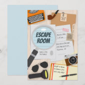 Ontsnappingskamer Detective Verjaardagsfeestuitnod Kaart (Voorkant / Achterkant)