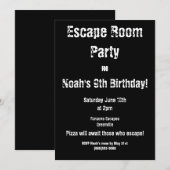 "Ontsnappingskamer" Feestuitnodiging Kaart (Voorkant / Achterkant)
