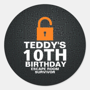 Ontsnappingskamer Moord Mysterie Spel Verjaardagsf Ronde Sticker