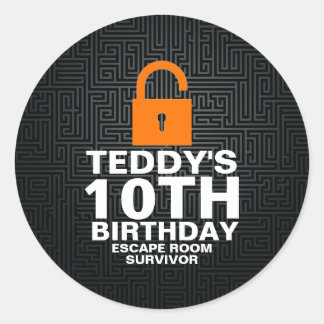 Ontsnappingskamer Moord Mysterie Spel Verjaardagsf Ronde Sticker