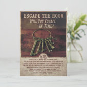 Ontsnappingskamer Party uitnodiging (Staand voorkant)