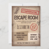 Ontsnappingskamer Verjaardagsfeestuitnodiging Kaart (Voorkant)