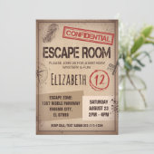 Ontsnappingskamer Verjaardagsfeestuitnodiging Kaart (Staand voorkant)