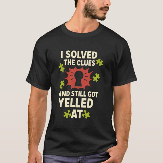Ontsnappingsruimte Puzzelteam Kapitein Bemanning E T-shirt (Voorkant)