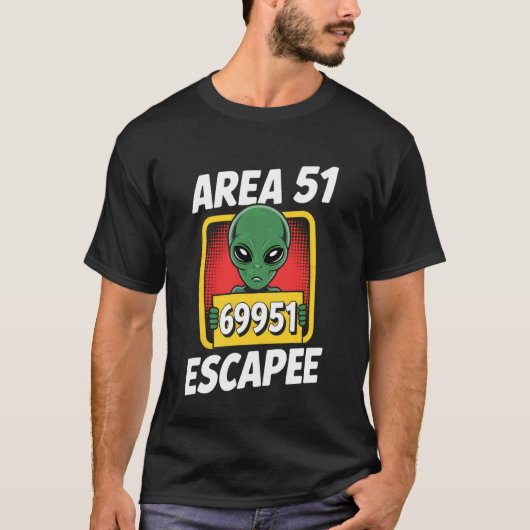 Ontsnapte Area 51 - Grappig Alien Kostuum T-shirt (Voorkant)