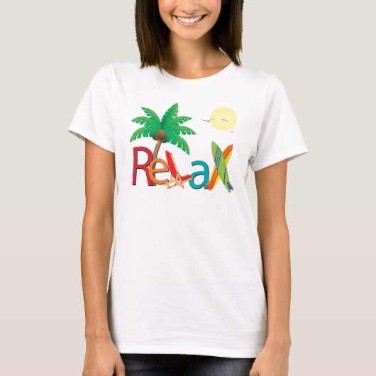 Ontspan bij de strand t-shirt (Voorkant)