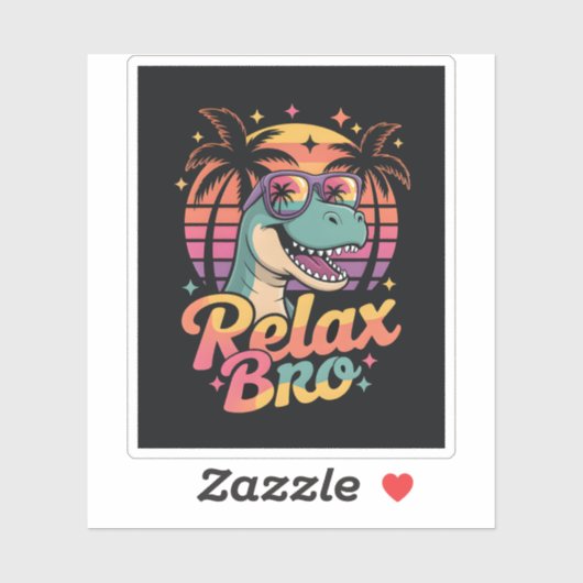 Ontspan Bro Cool T-Rex Dinosaur Zonnebril Zomer Sticker (Vel)