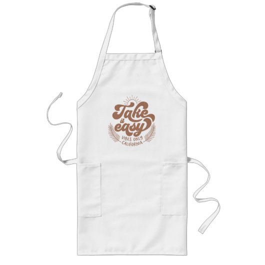 ontspan Californië vibes retro boho Lang Schort (Voorkant)