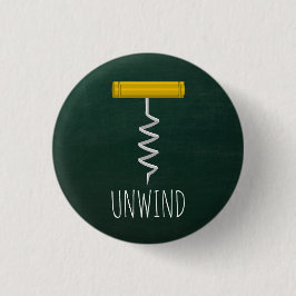 Ontspan Corkscrew Wijn Humor Ronde Button 3,2 Cm