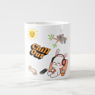 Ontspan Cute Bunny Cozy Ontspannende Kawaii Dier Grote Koffiekop