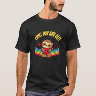 Ontspan dag en uit luiaard rustdag lui vrij t-shirt