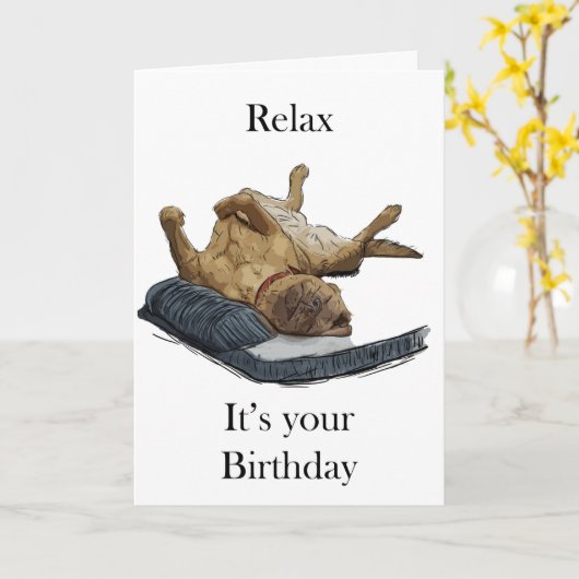 Ontspan dat het je verjaardag is - Rohan de Labrad Kaart (Gele Bloem)