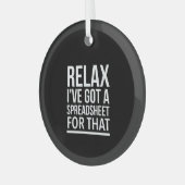 Ontspan dat ik een spreadsheet heb. glas ornament (Voorkant links)