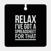 Ontspan dat ik een spreadsheet heb. metalen ornament (Achterkant)