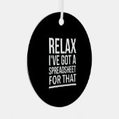 Ontspan dat ik een spreadsheet heb. metalen ornament (Voorkant Rechts)