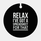Ontspan dat ik een spreadsheet heb. metalen ornament (Achterkant)