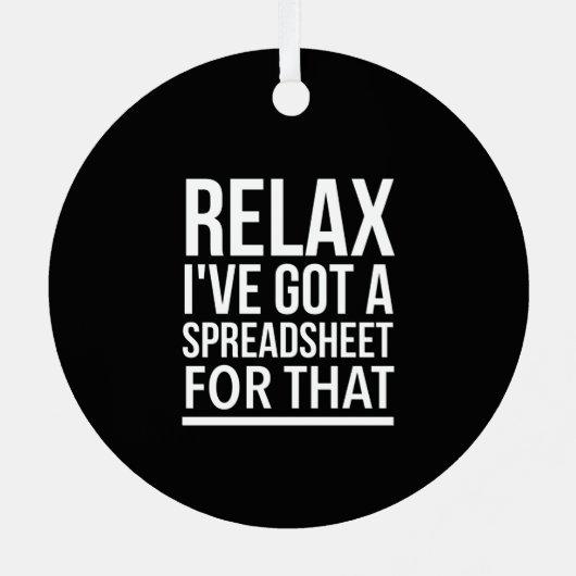 Ontspan dat ik een spreadsheet heb. metalen ornament (Achterkant)