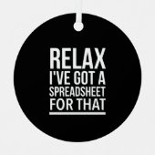 Ontspan dat ik een spreadsheet heb. metalen ornament (Voorkant)