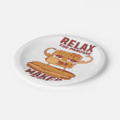 Ontspan de broodjesmaker hier. papieren bordje (Gekanteld)