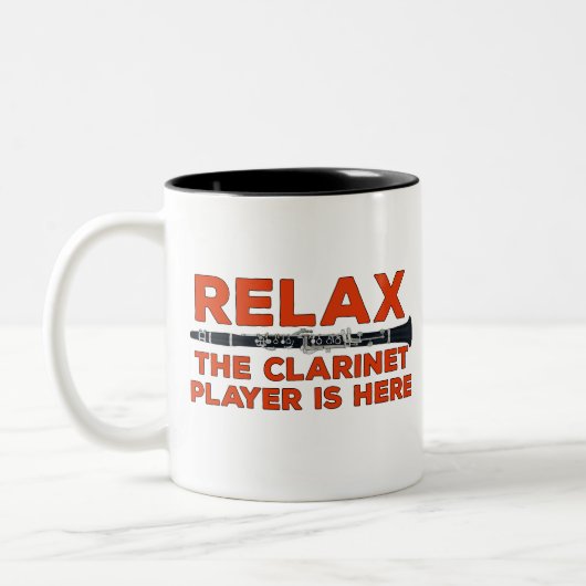 Ontspan de Clarinet Player hier Tweekleurige Koffiemok (Links)