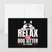 Ontspan de Dog Sitter hier in de vergadering Briefkaart (Voorkant / Achterkant)