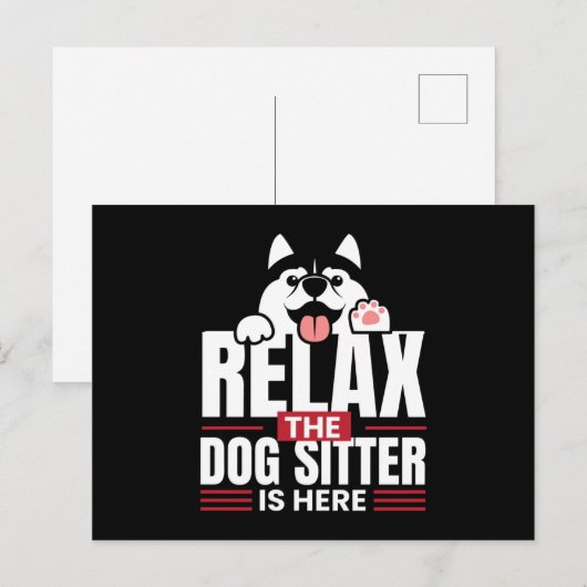 Ontspan de Dog Sitter hier in de vergadering Briefkaart (Voorkant / Achterkant)