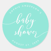 Ontspan de Munt van het Baby shower van het Manusc Ronde Sticker (Voorkant)
