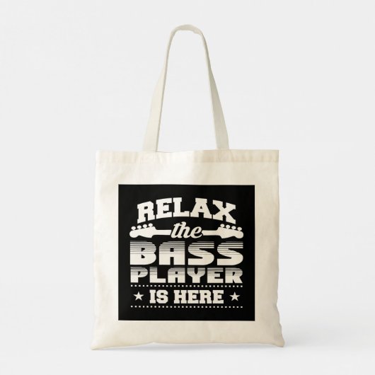 Ontspan de rol van de bass hier grappig is. tote bag (Achterkant)