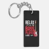 Ontspan de speler van de Bass hier gitaar Bass Sleutelhanger (Voorkant Links)
